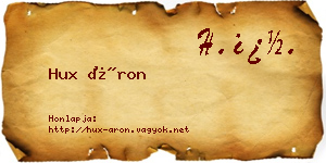 Hux Áron névjegykártya